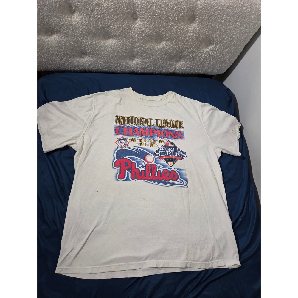 Vintage 2008 Philadelphia Phillies World Series Champions T-Shirt XL White MLB